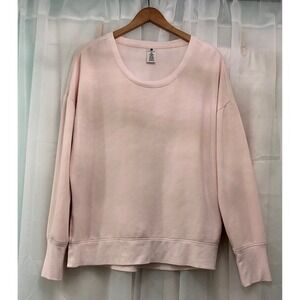 Active Life Women's Side Slit Soft Pullover Crew Neck Pink‎ Sweater Size Large